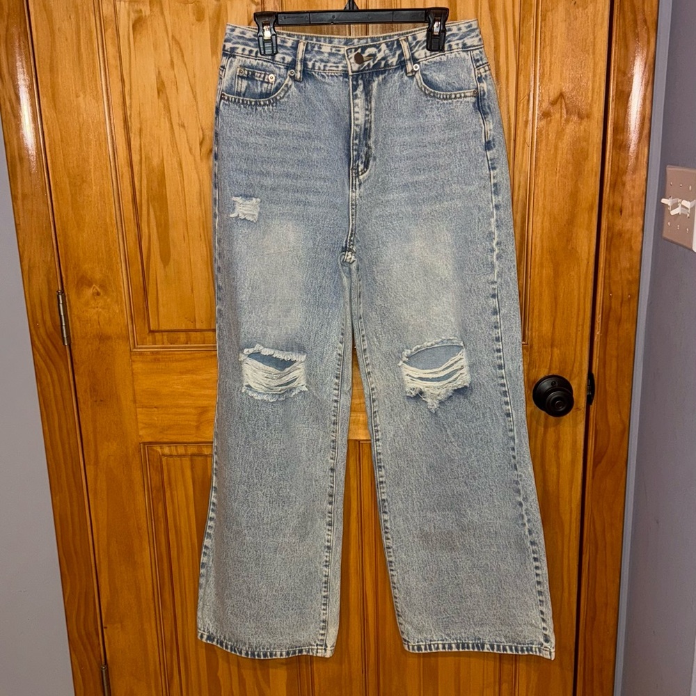 SHEIN Classic Blue Straight Leg Jeans